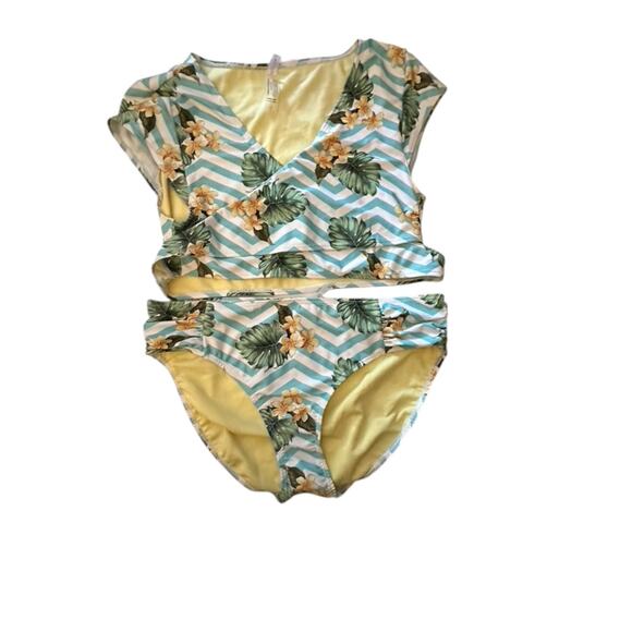 Marilyn Monroe Tropical Chevron Bikini Women's Size Large New - Picture 1 of 12